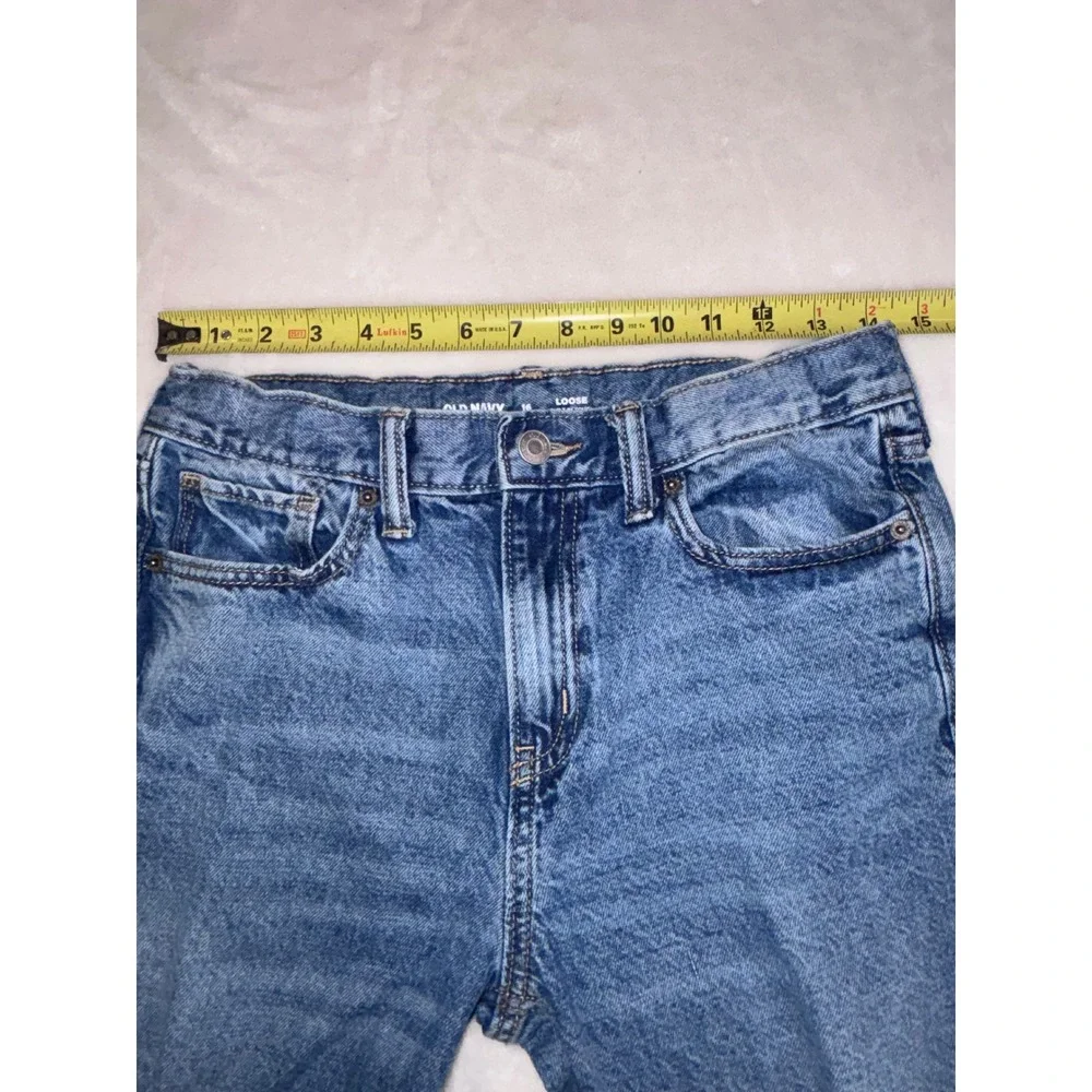 Old Navy Boys Loose Built-In‎ Tough Distressed Ripped Jeans Blue Size 16